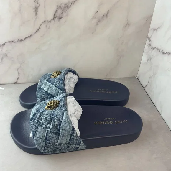 KURT GEIGER DENIM SLIDES 8.5 - Picture 7 of 12